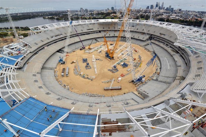 Perth Stadium under construction